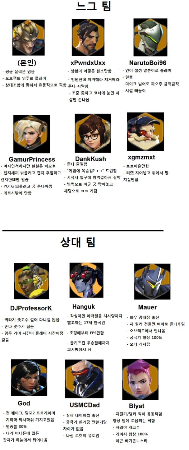 [오버워치] 우리팀 vs 상대팀 | 인스티즈
