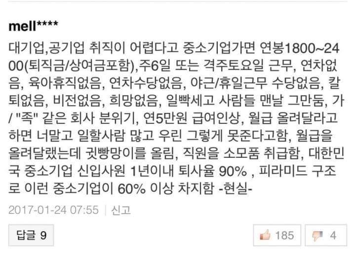중소기업의 현실 | 인스티즈