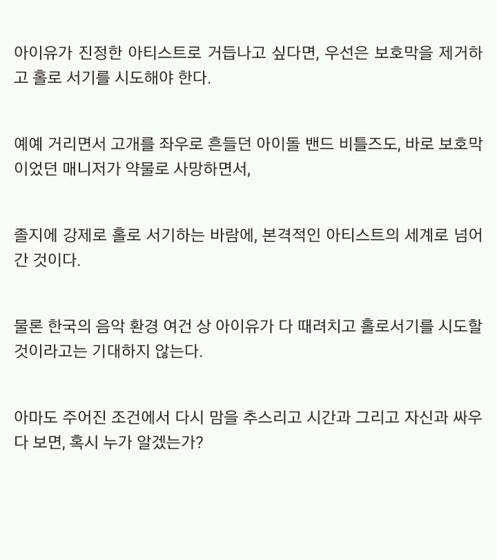 음악평론가 이상무가 말하는 아이유 논란의 핵심 | 인스티즈