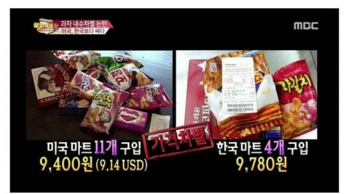 1만원으로 미국/한국에서 과자사기 실험 | 인스티즈