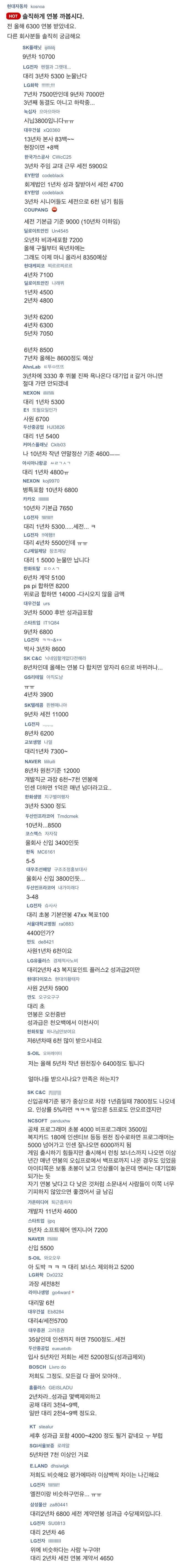 솔직하게 연봉 까봅시다.jpg | 인스티즈