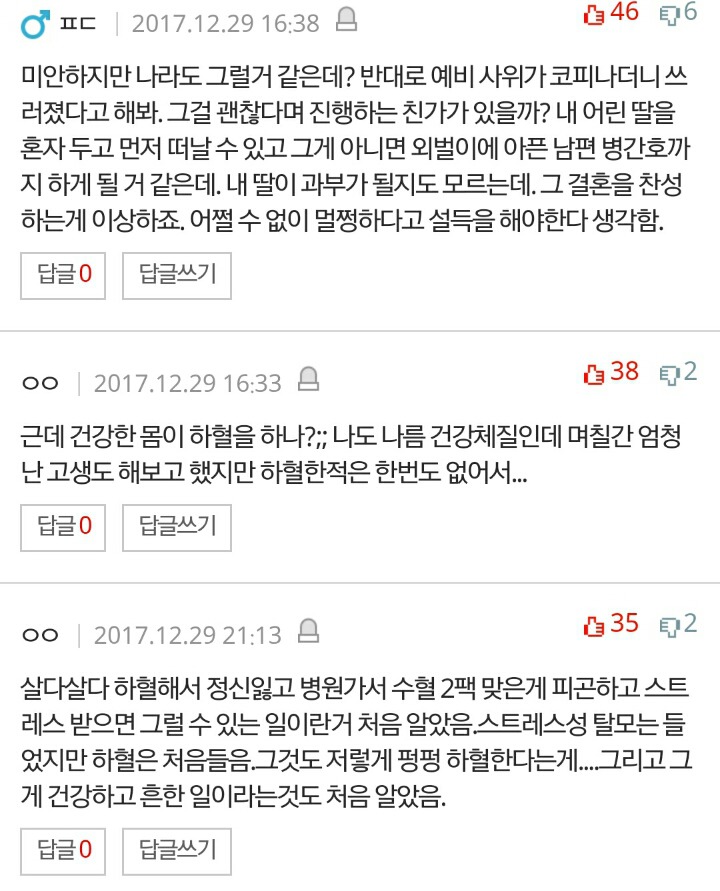 결혼준비중 하혈했다고 파혼하자는 예비시모 | 인스티즈