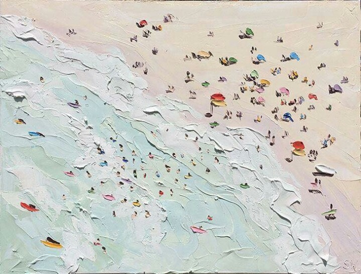 물감을 짜서 표현한 해변 | 인스티즈