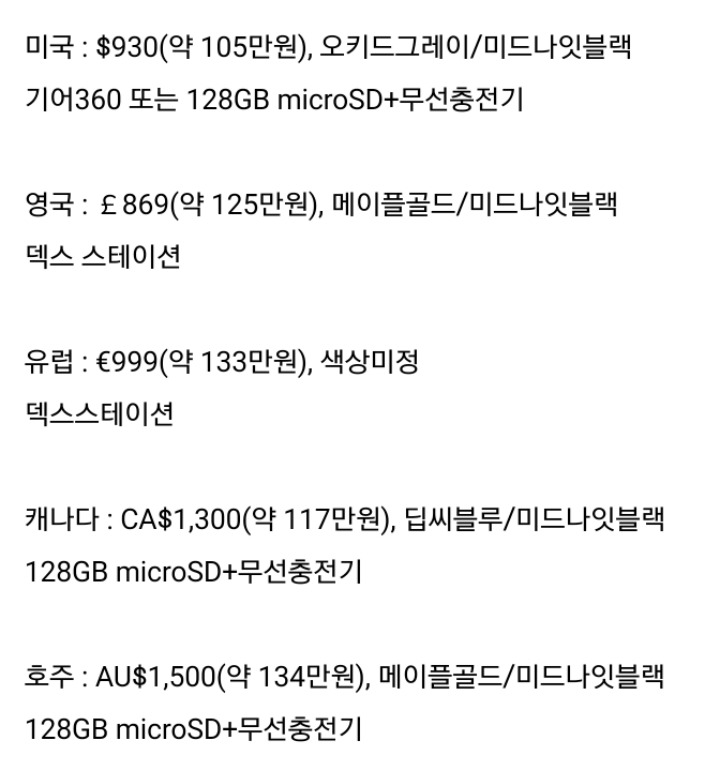 갤럭시노트8 국가별 가격 및 사은품 | 인스티즈