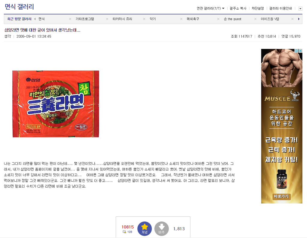 라면맛평가 글 잘못썼다가 12년째 욕먹는 디씨인.jpg | 인스티즈